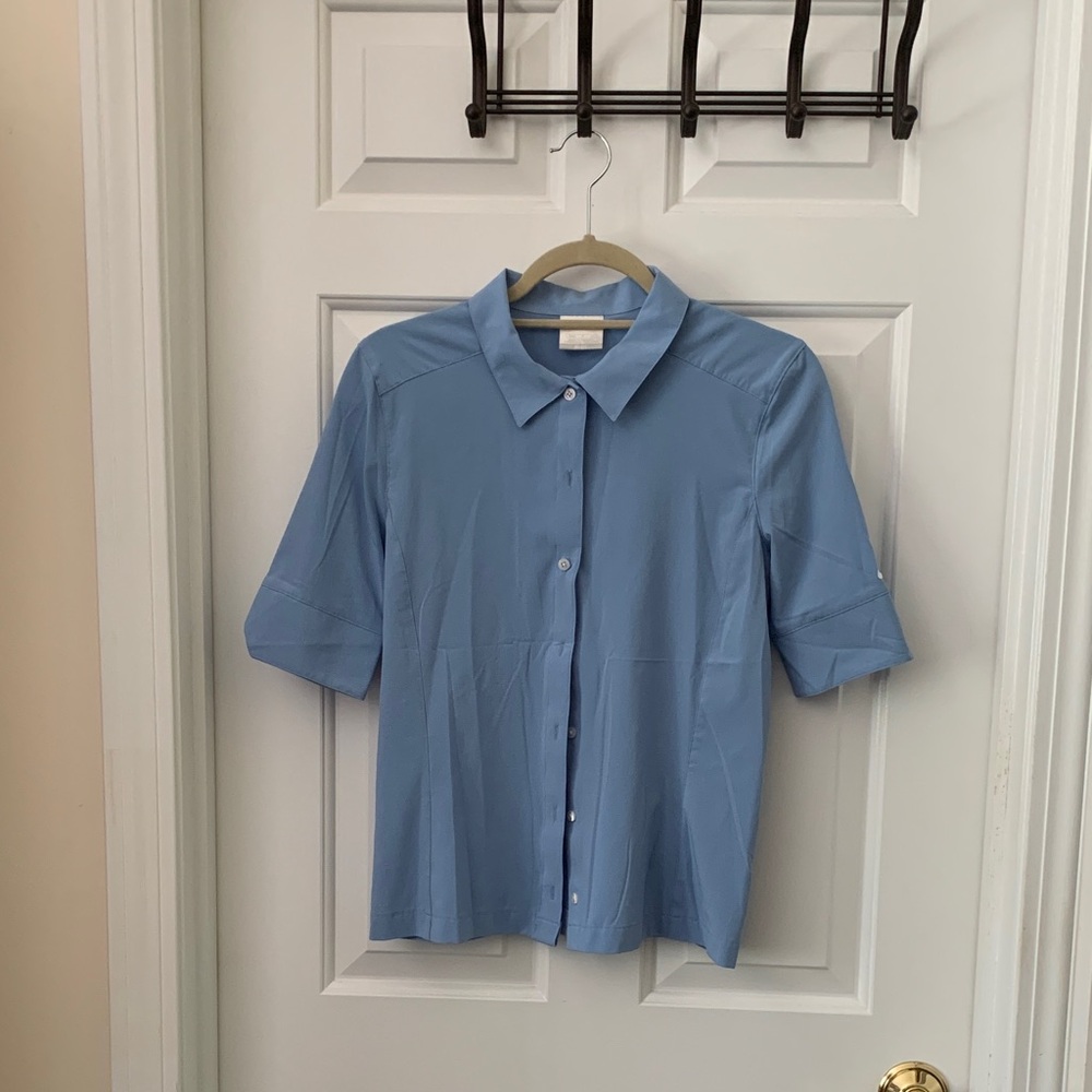 Nike Light Blue Button-Up Golf Shirt EUC